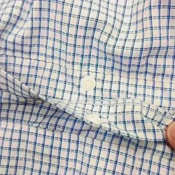 Columbia PFG Omnishade Super Tamiami, Checkered Blue/white, Men's Small - Picture 8 of 9